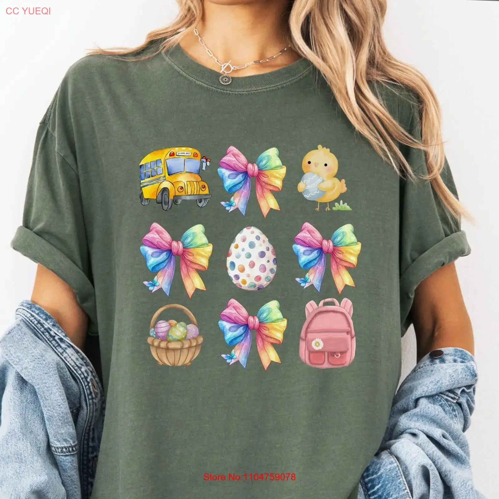 Women'S Fashion Designer Clothes - Teacher Easter T Shirt Coquette Bunny