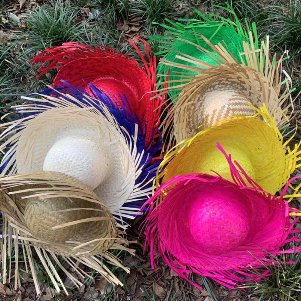 Straw Hat Summer - Sun Hat Straw UV Protection Breathable