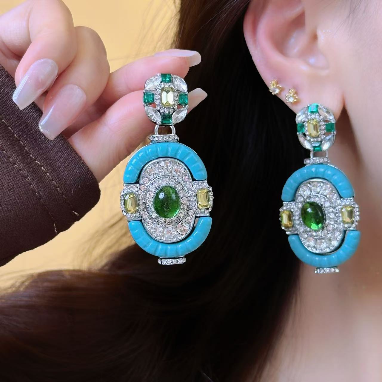 Vintage Turquoise Emerald Silv - Women'S Fashion Victorian Era recensie en prijs