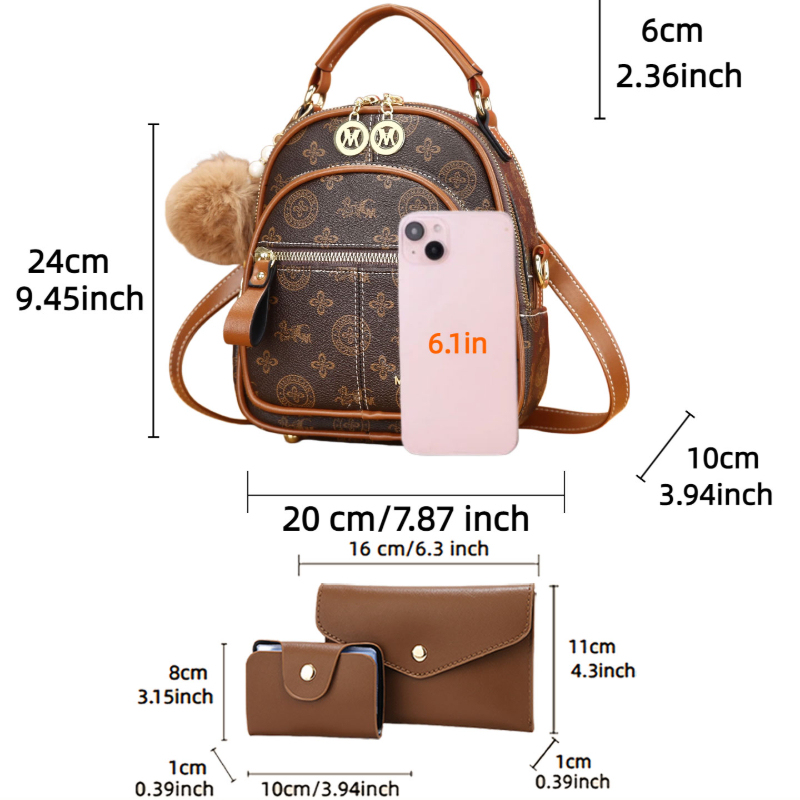 3-piece women's bag set, light - Crossbody Bag Women recensie en prijs