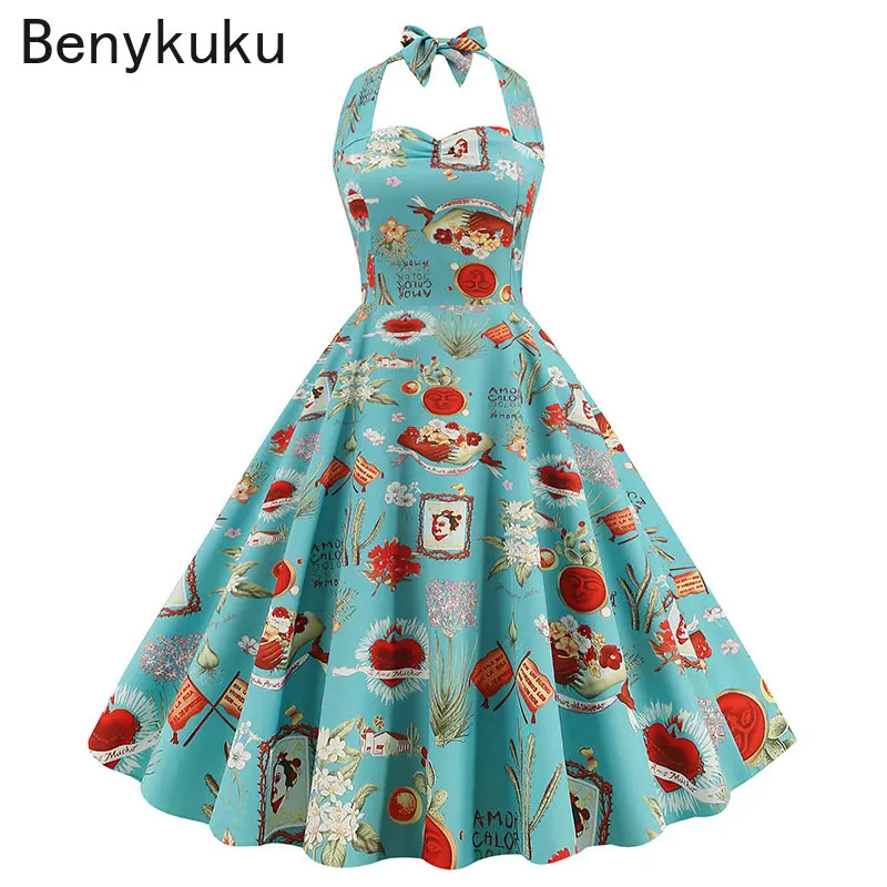 Women Summer Print 50s 60s Vin - Women'S Fashion In The 60S recensie en prijs