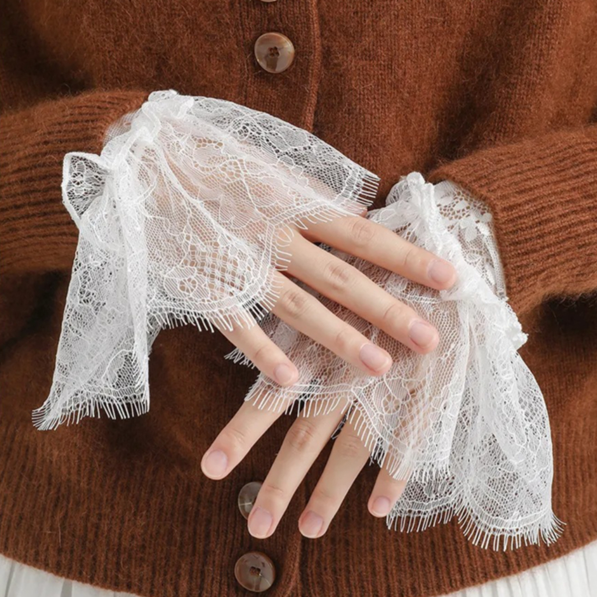 Detachable Lace Flower Mesh Fl - Women'S Fashion Layering recensie en prijs