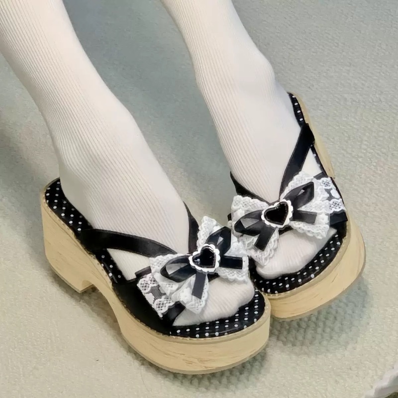 Sweet Bow Wood Grain Thick Bot - Women'S Fashion Line recensie en prijs