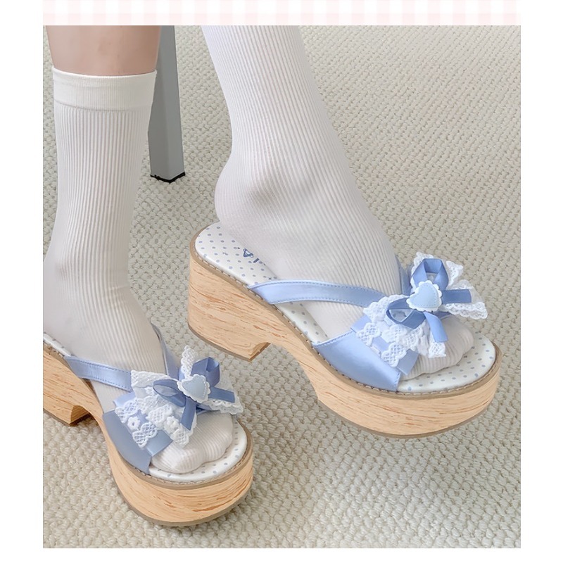 Sweet Bow Wood Grain Thick Bot - Women'S Fashion Line recensie en prijs