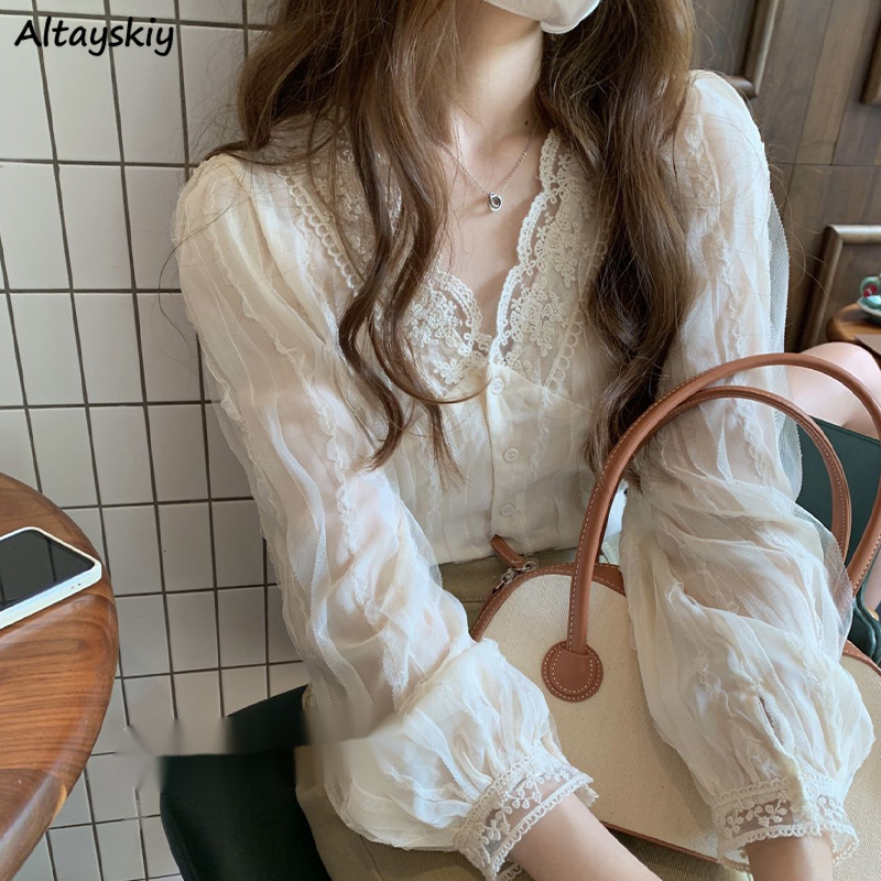 Shirts Women Lace Patchwork Fa - Women'S Fashion Designer Clothes recensie en prijs