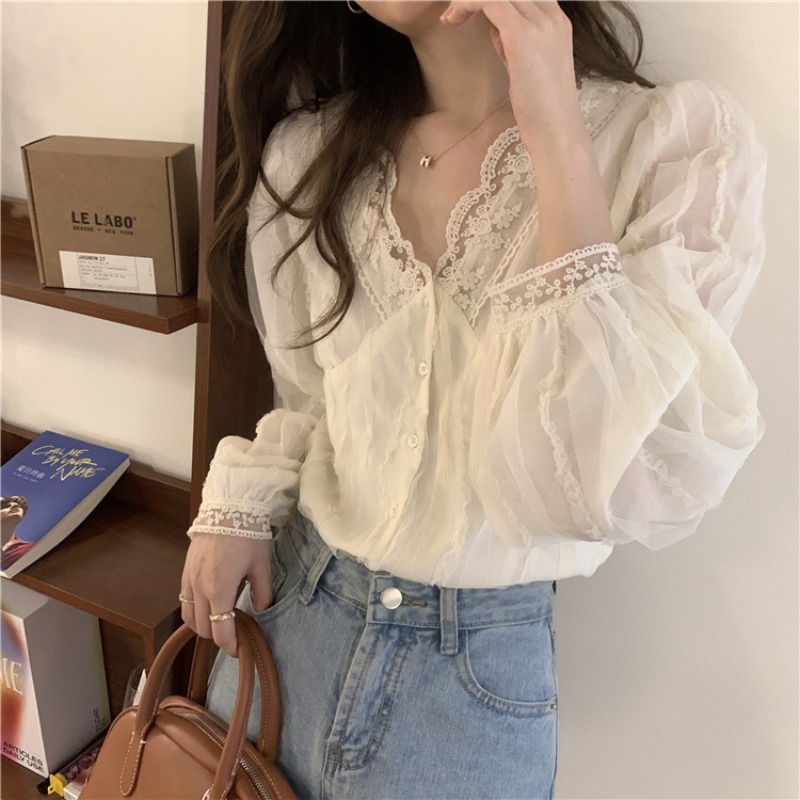Shirts Women Lace Patchwork Fa - Women'S Fashion Designer Clothes recensie en prijs