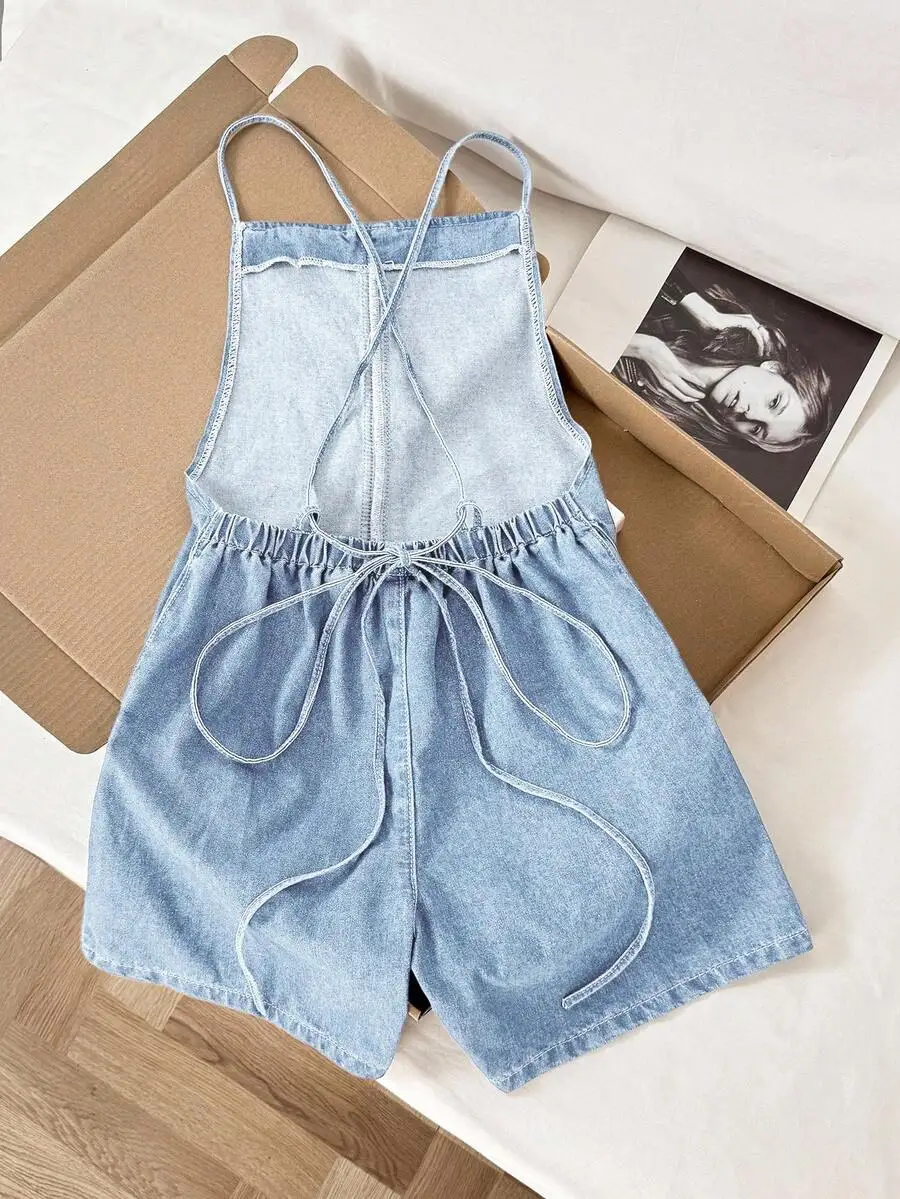 Womens Casual Loose Denim Bib  - Denim Shorts Women recensie en prijs